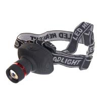 Фонарь ZOOM 1W, 90Lum 1LED налобный