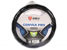Оплетка руля "M" d37-39см "PSV" PSV CONVEX PRO (Черный) M,вельвет