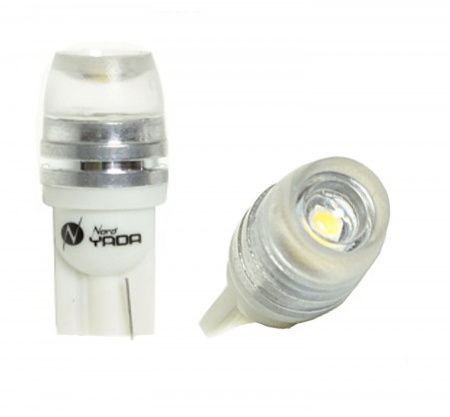 Лампа светодиод Т10 (12-5 габариты б/цок.) W5W 12V HIGH POWER Optical белая "YADA"