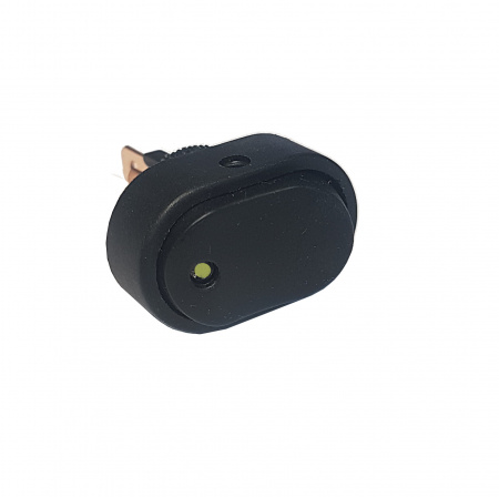 Клавиша 12V 20А овальная с жёлтой LED подсветкой (3конт.) ON-OFF "YADA"