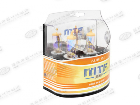 Лампа галоген H4  12/60/55W P43t к-т 2шт "MTF" AURUM 3000K (Корея)