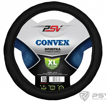 Оплетка руля "XL" d41-43см "PSV" CONVEX кожа, черный