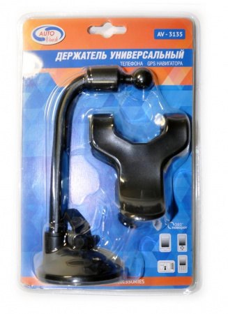 Держатель смартфона и навигатора универсальный, прищепка "AUTOVIRAZH" длинный штатив
