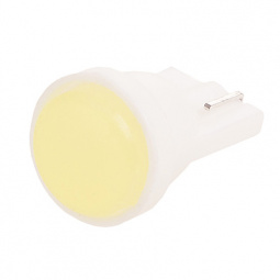 Лампа светодиод Т10 (12-5 габариты б/цок.) W5W 12V 1 COB 1-конт Белая SKYWAY компл. 2 шт номер, салон