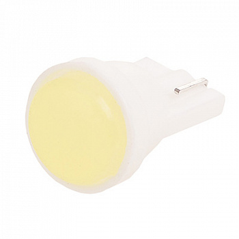 Лампа светодиод Т10 (12-5 габариты б/цок.) W5W 12V 1 COB 1-конт Белая SKYWAY компл. 2 шт номер, салон