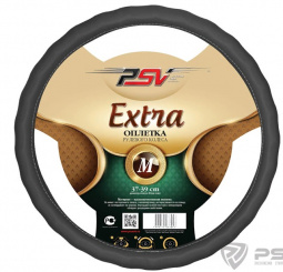 Оплетка руля "M" d37-39см "PSV" VEST (EXTRA) Fiber кожа, серый
