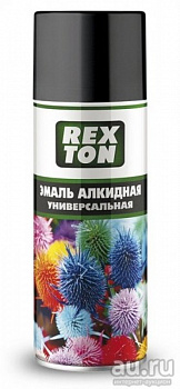 Грунт спрей (520 мл) алкидный черный глянцевый "REXTON"   универсальный
