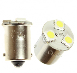 Лампа светодиод G18 (12-10) R10W 12V белая (3SMD диода) 0.3W 15lm "YADA"