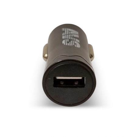 Адаптер автомобильный на 1 USB "AVS" 1.2А в прикуриватель 12/24В черный (Black Edition)