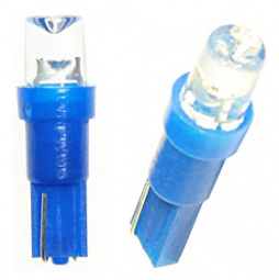 Лампа светодиод T5 (12-1,2 б/цок.панель приборов) W1,2W 12V синяя конус "YADA"