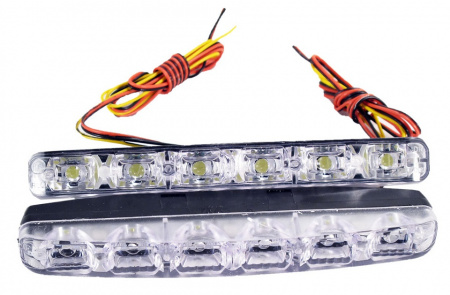 Огни ходовые "Вымпел" DRL-HP-6  (пласт.корп 6 диод с пов.) (к-т 2шт)