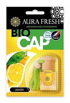 Ароматизатор подвесной с деревянной крышкой "AURA FRESH BIO CAP Lemon" (Лимон)