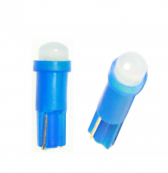 Лампа светодиод T5 (12-1,2 б/цок.панель приборов) W1,2W 12V синяя COB "YADA"