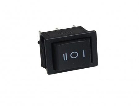 Клавиша 250V 15А с нейтралью черная  (6конт.) ON-OFF-ON "YADA"