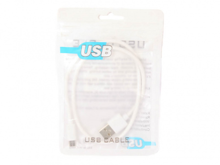 Зарядный кабель USB-Micro (TPE) 2А, 0,5м белый "YADA"