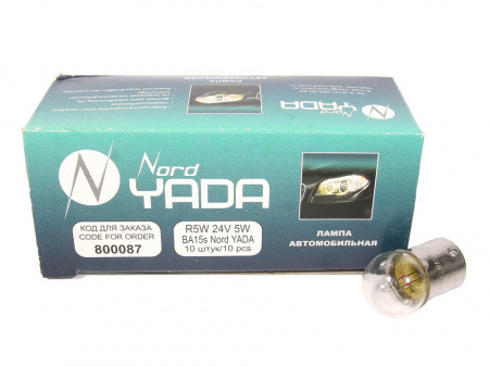 Лампа А 24-5 R5W 24V (габариты,ном/знак,п/капотная) "YADA"