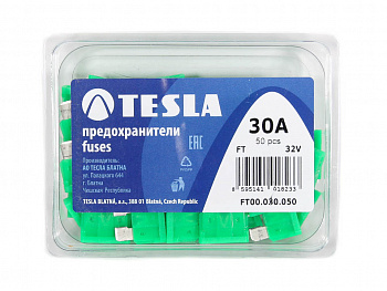 Предохранитель плоский 30А "TESLА" (упак.50шт) FТ 30A