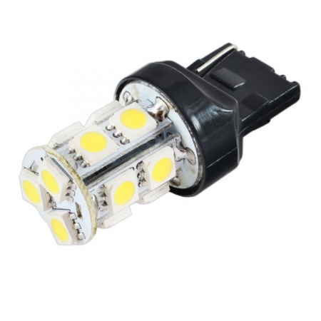 Лампа светодиод Т20 (12-21-5 б/цок.) W21/5W 12V  13 SMD диодов 2-конт Белая SKYWAY Повороты, задний