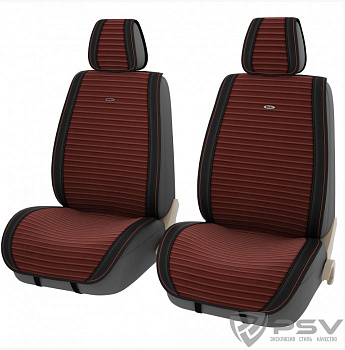 Накидка на сиденье велюр+экокожа "PSV" Bliss 2 FRONT (Черно-Красные), компл. на передние сидения