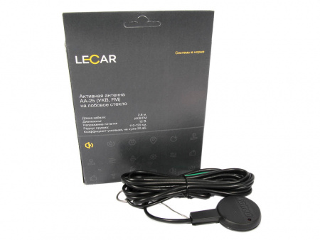 Антенна авто активная внутрисалонная "LECAR" АА-25 (фирм. упак.) (УКВ)