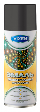 Краска аэрозольная графит акриловая универсальная (металлик) "VIXEN" (520 мл)