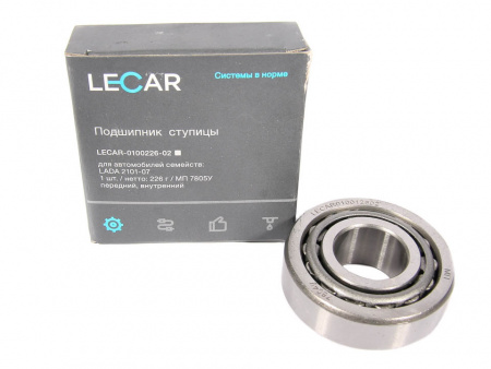 Подшипник ступицы 2101 (7804) малый,1111 задний наружний "LECAR" (фирм. упак.)