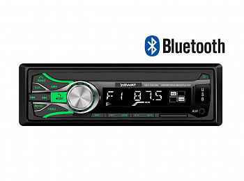 Автомагнитола "SWAT" MEX-1042UBG/1 din медиа ресивер,4х50 вт, BT, MP3, USB, SD, 2RCA  зел..кнопки/