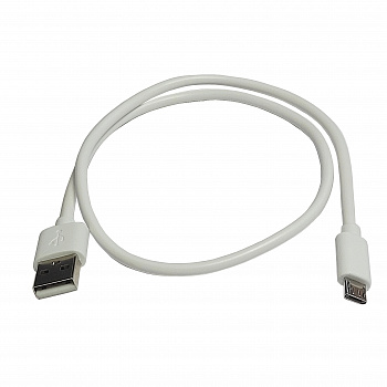 Зарядный кабель USB-Micro (TPE) 2А, 0,5м белый "YADA"