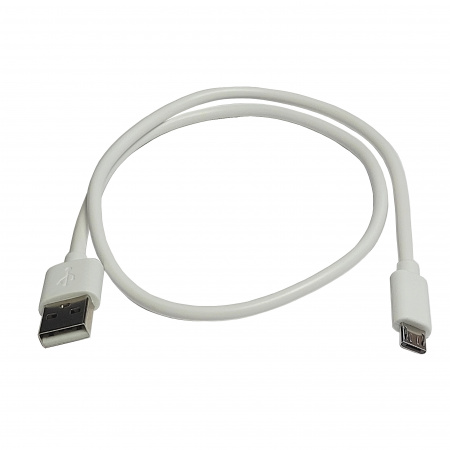 Зарядный кабель USB-Micro (TPE) 2А, 0,5м белый "YADA"