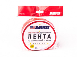 Скотч "ABRO" PREMIUM 2-x сторонний (20мм х 5м) (белый) сверхстойкий