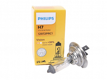 Лампа галоген H7 12/55W "PHILIPS"+30% Premium