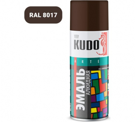 Краска аэрозольная коричневая алкидная "KUDO" (520 мл)