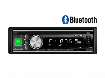 Автомагнитола "SWAT" MEX-1046UBG/1 din медиа ресивер,4х50вт, BT, MP3, USB, SD, 2RCA зел.кнопки/