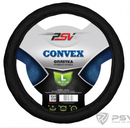 Оплетка руля "L" d40-42см "PSV" CONVEX кожа, черный