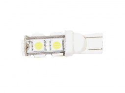 Лампа светодиод Т10 (12-5 габариты б/цок.) W5W 12V белая 9SMD "YADA"