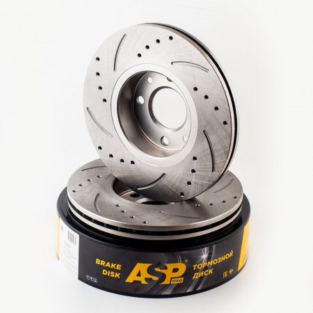 Диск тормозной 2180 Vesta, Largus, Logan, Sandero с АБС (вентилир.) "ASP" Sport перфорация и проточка