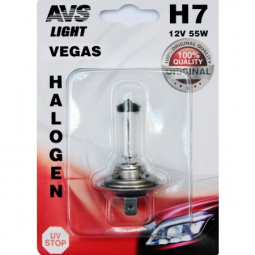 Лампа галоген H7 12/55W "AVS" Vegas в блистере