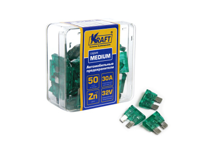 Предохранитель плоский 30А "KRAFT" (упак.50шт)