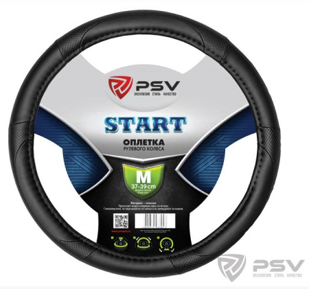 Оплетка руля "M" d37-39см "PSV" START кожа,черный