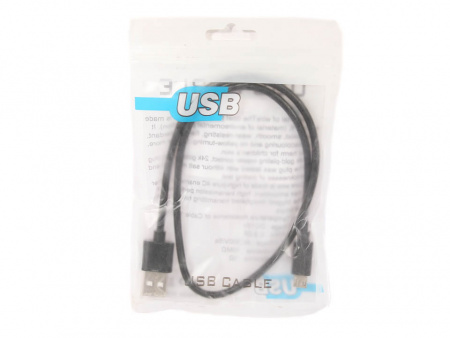 Зарядный кабель USB-Micro (TPE) 2А, 0,5м чёрный "YADA"