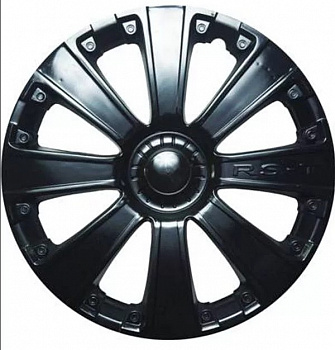 Колпаки декоративные 15" (к-т 4шт) "RS-T" черный глянец