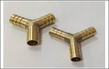 Переходник под шланг "Елочка" (Y-образный) d= 8мм.(латунь) "Technik"
