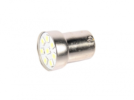 Лампа светодиод G18 (12-10) R10W 12V белая (6SMD диодов) "YADA"