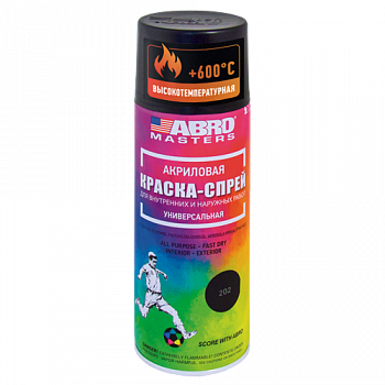 Краска аэрозольная высокотемпературная чёрная "ABRO"MASTERS" (520 мл)