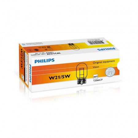 Лампа А 12-21-5-2 конт. W21/5W 12V б/цок.(стоп-сигнал,габариты 2190-94) "PHILIPS"