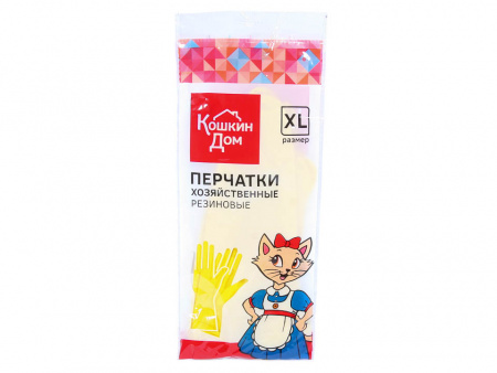 Перчатки хозяйственные, желтые, размер XL