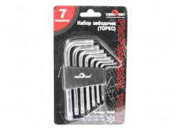 Набор звездочек (7 предм.) "TORX" Г-обр. Т10-40 "Сервис ключ"