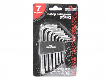 Набор звездочек (7 предм.) "TORX" Г-обр. Т10-40 "Сервис ключ"
