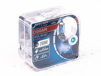 Лампа галоген H7 12/55W к-т 2шт "OSRAM" +20% Cool Blue Intense