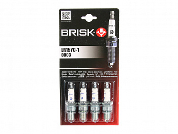Свеча "BRISK" 2108-2110 инж.8-ми клап. LR15 YC-1 "SUPER" (к-т 4шт) с резистором